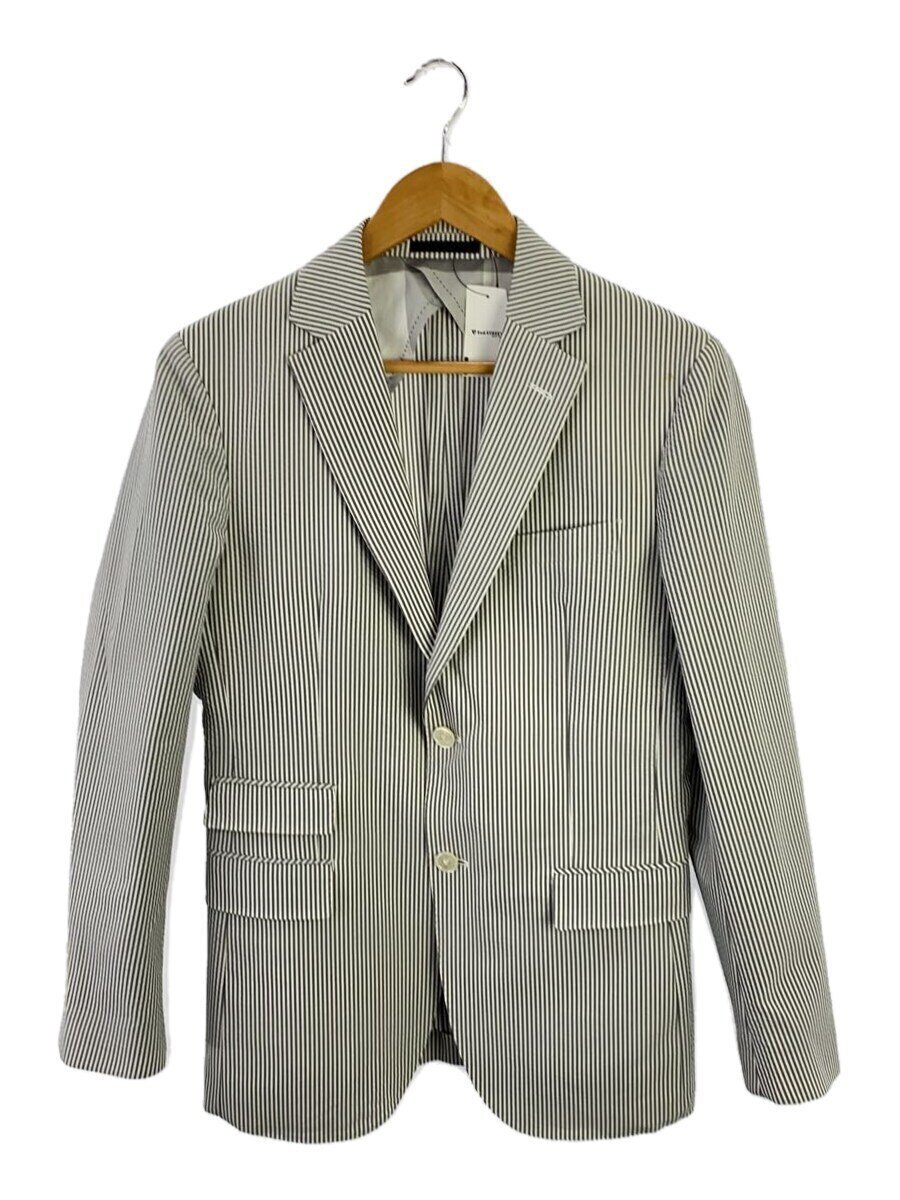Black Label Crestbridge Tailored Jacket/L/Seersucker/Gry/Stripe 