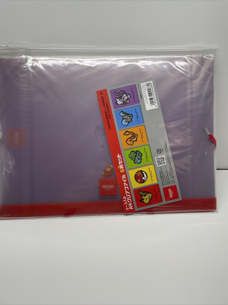 Pokemon Super Mario 8BIT SCRAMBLE 6 types clear file folder case