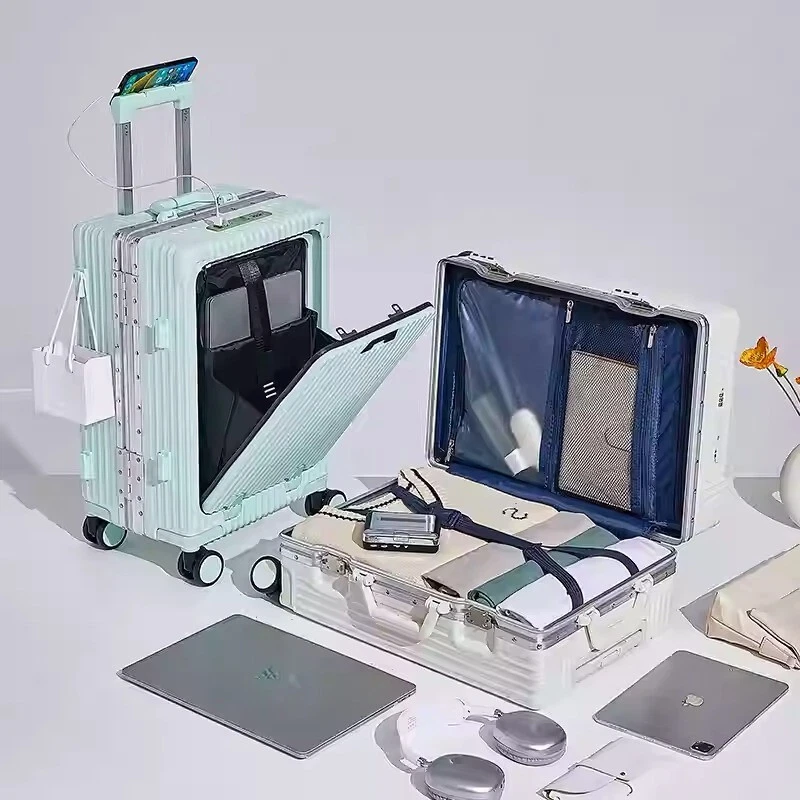 20" Carry-on luggage Aluminum frame travel case Silent universal wheel - Image 2 of 4