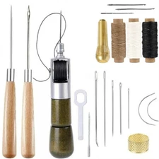 Leather Sewing Awl Kit With Hand Stitcher Sewing Waxed Speedy Thread Repair Tool