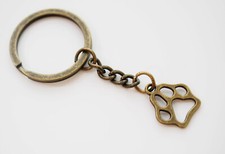 Cute Animal Dog Bear Paw 19x17mm Pendant Keychain Gift Key Chain Bronze Brown