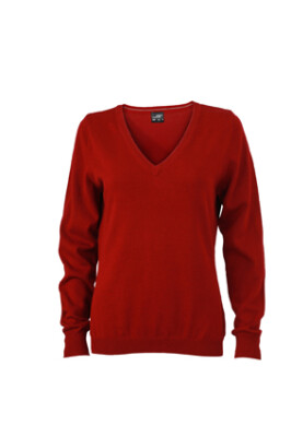 James & Nicholson Damen V-Neck Pullover Baumwoll-Sweatshirt  JN658