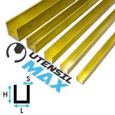 PROFILI IN OTTONE A "U" - LUNGHEZZA 1 METRO - GRANDI DIMENSIONI