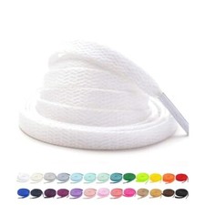  2 Pairs Flat Shoe Laces for Sneakers 30"-72" Length 54" inches 137 cm White