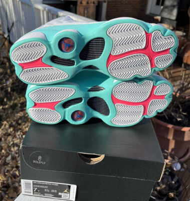 Air Jordan 13 Retro Aurora Green Teal DS Size 7Y GS 439358-100 White Soar Pink | eBay UK