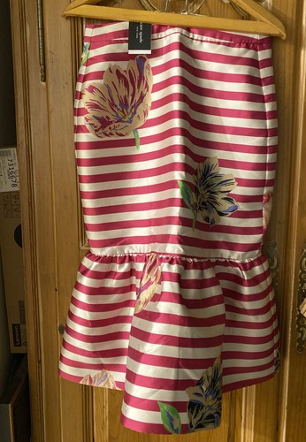 NWT Kate Spade Striped Midi Skirt With Flounced Hem Size 6