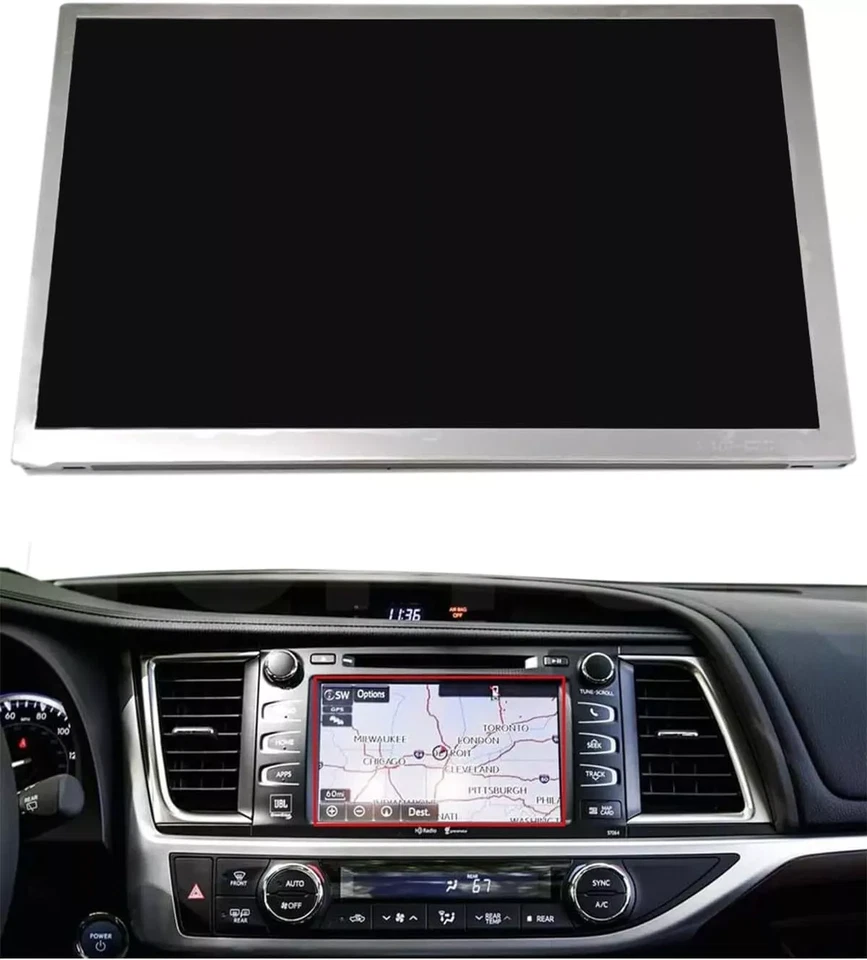 Pantalla LCD de 8" para Toyota Highlander 2014-19 radio navegación LA080WV2-TD01 Foto 2 de 4