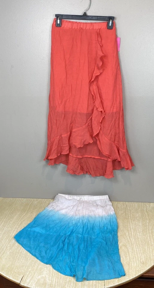 NWT Lot of 2 Amy Byer Coral High Low Flowy Girl's Skirts Size L 14 - Image 2 of 4