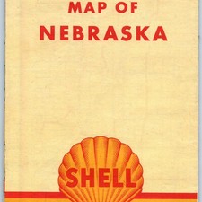 1948 Nebraska Shell Oil Road Map Gas HM Goush...