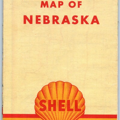 1948 Nebraska Shell Oil Road Map Gas HM Gousha Neb NE Hastings Fremont 4T