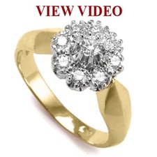 14k Yellow & White Gold Genuine Diamond Ring European Style Jewelry #R2125