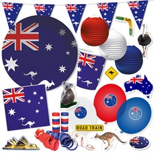 AUSTRALIEN - Geschirr Deko Länderparty Party Rot Weiß Blau Flagge Australia Set