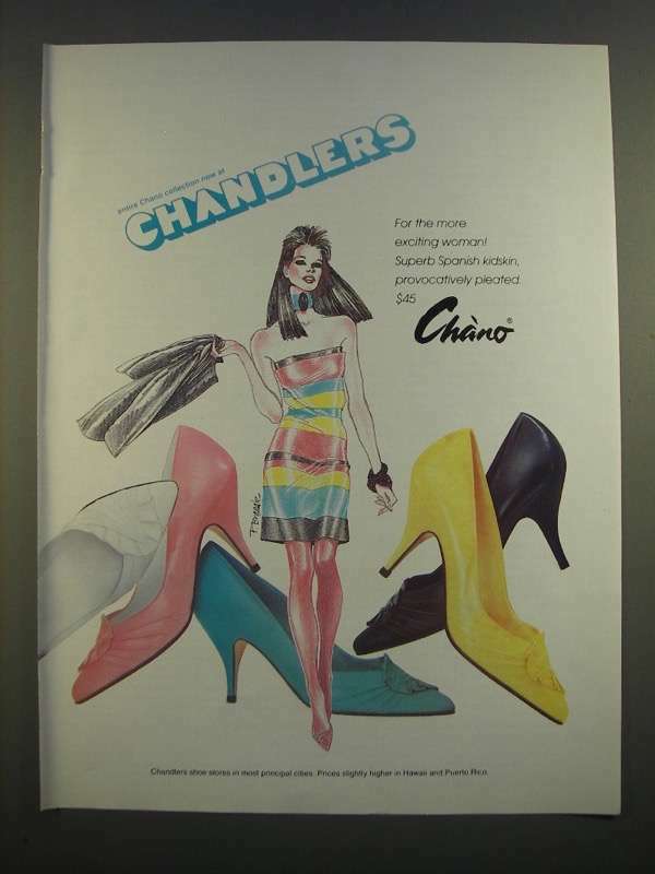 Anuncio de zapatos Chandlers Chano 1986 - Para la mujer más emocionante