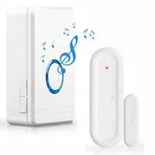 Wireless Window Door Open 48 Chime Entry Security Alarm Doorbell Sensor White US