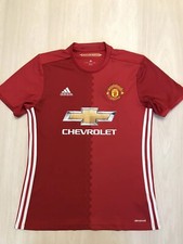 Adidas Manchester United Soccer Jersey M Size RED Chevrolet 2015 Away