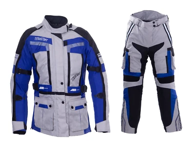 Tuta completo moto WinNet cordura giacca pantaloni anti acqua pioggia protezioni
