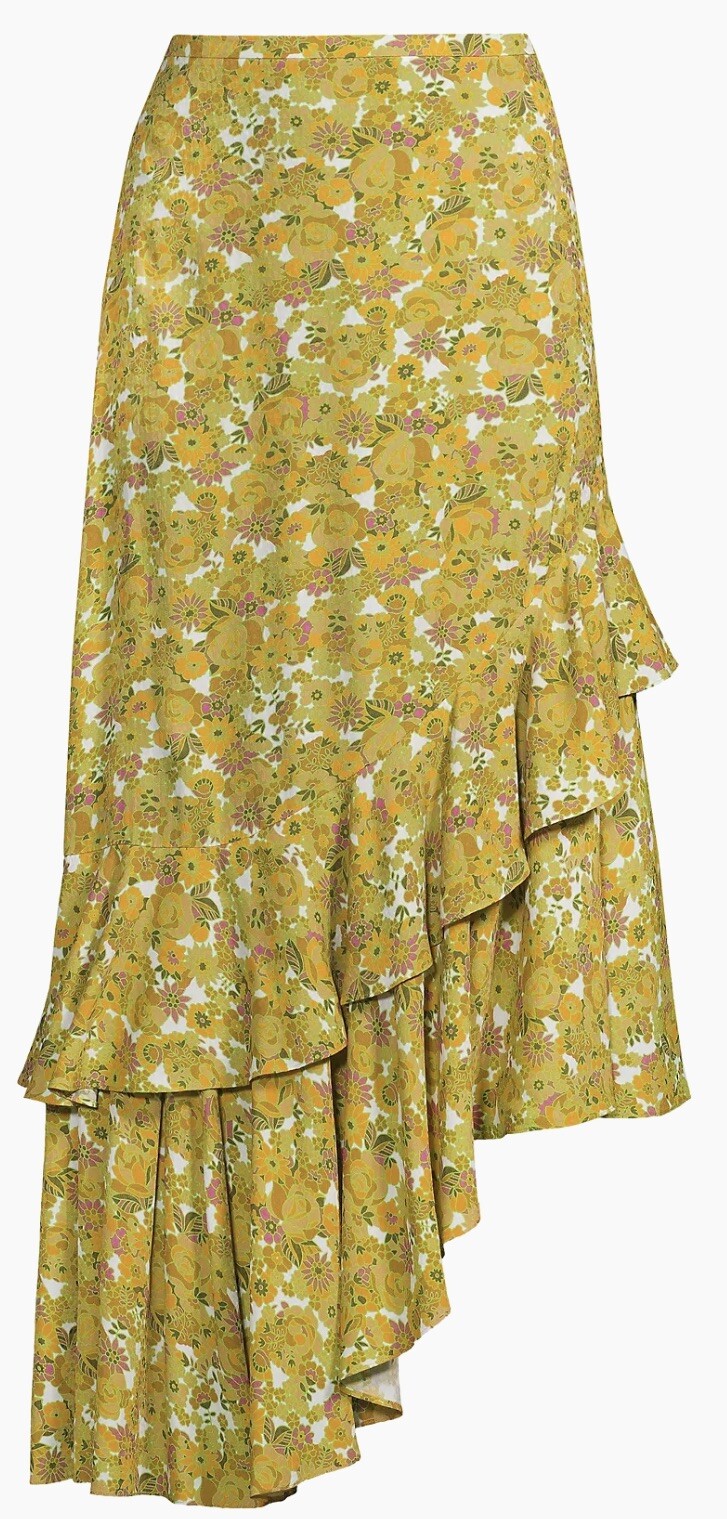 Ted Baker Odissa Floral Asymmetric Midi-Skirt NWOT Size 6=US 14