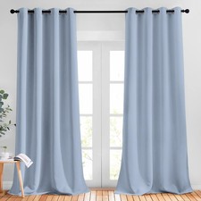 NICETOWN Blackout Vintage Blue Curtains 52"W x 90"L Pack of 2 ,
