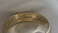 Vintage 9ct Gold Wedding Ring 9 Carat Yellow Gold Size Q Engraved I Love You