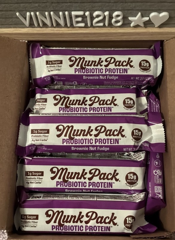 29 Munk Pack Protein Bars Brownie Nut Fudge Chocolate Probiotic Bulk Lot Box