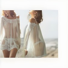Sexy Lingerie Women Lace Dress Babydoll Nightdress Nightgown Sleepwear Thong Set