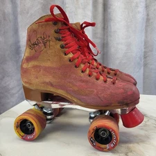 Sure-Grip Suprt X 6L Twister Suede Roller Skates Men's Size 8 Tan/Red