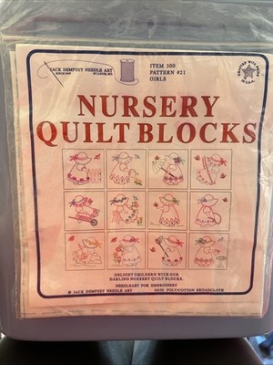 Jack Dempsey Nursery Quilt Blocks-Girls-pattern #21