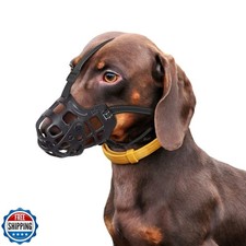 Ownpets Dog Muzzle, Adjustable Dog Basket Muzzle with Movable Cover to Preven