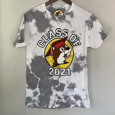 NWT BUC-CEES Class of 2021 T shirt Gray Tie Dye  White Size Medium