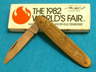 VINTAGE PARKER KNIFE 1982 KNOXVILLE WORLDS FAIR BOONE CROCKETT COLUMBIA SHUTTLE