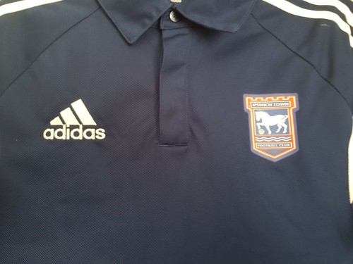 Ipswich Town FC Navy Training Shirt Polo 2014-2015 adidas Size M 100% Polyester - Picture 5 of 7