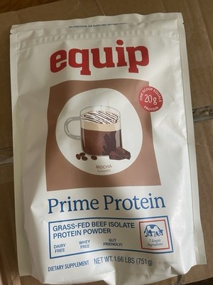 equip Prime Protein Grass-Fed Beef Isolate Powder Mocha Dairy/Whey-Free 1.66 lb