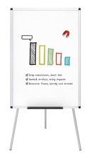 VIZ-PRO Magnetic Portable Easel Dry Erase Board Flipchart Easel Stand 24"W x 36H