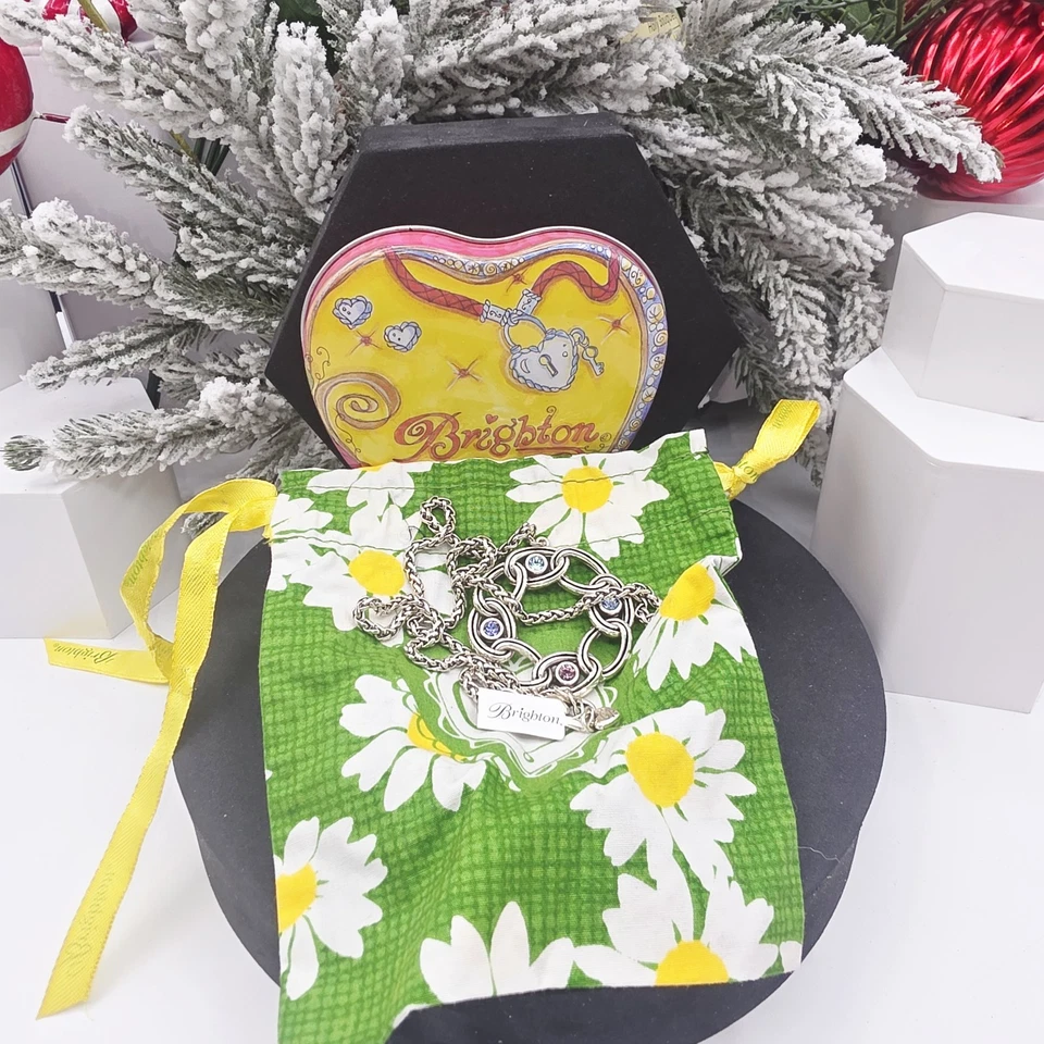 Brighton Nuevo con Etiquetas Interlok Piedra Anillo Collar 18–20” Multi Cristal Bolsa de Regalo y Lata Foto 2 de 4