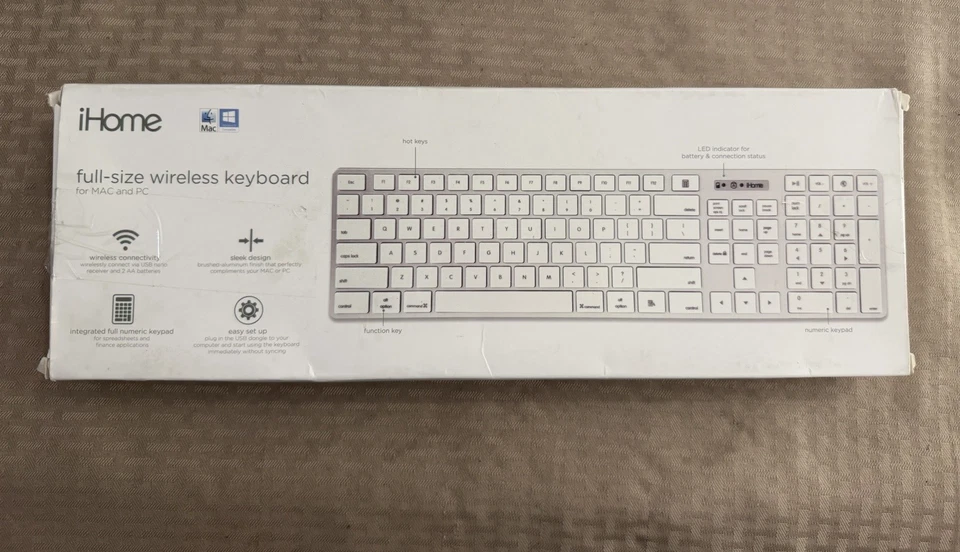 iHome Full Size Wireless Keyboard - Image 2 of 3