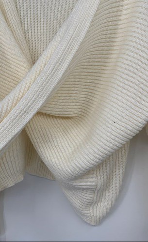 Shein Womens Cream Knitted Long Sleeve Twist-Front Pullover Sweater Size Medium - Picture 4 of 6