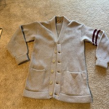 VTG 1950s Princeton Knitting Mills Varsity Letterman Cardigan Sweater Mens M