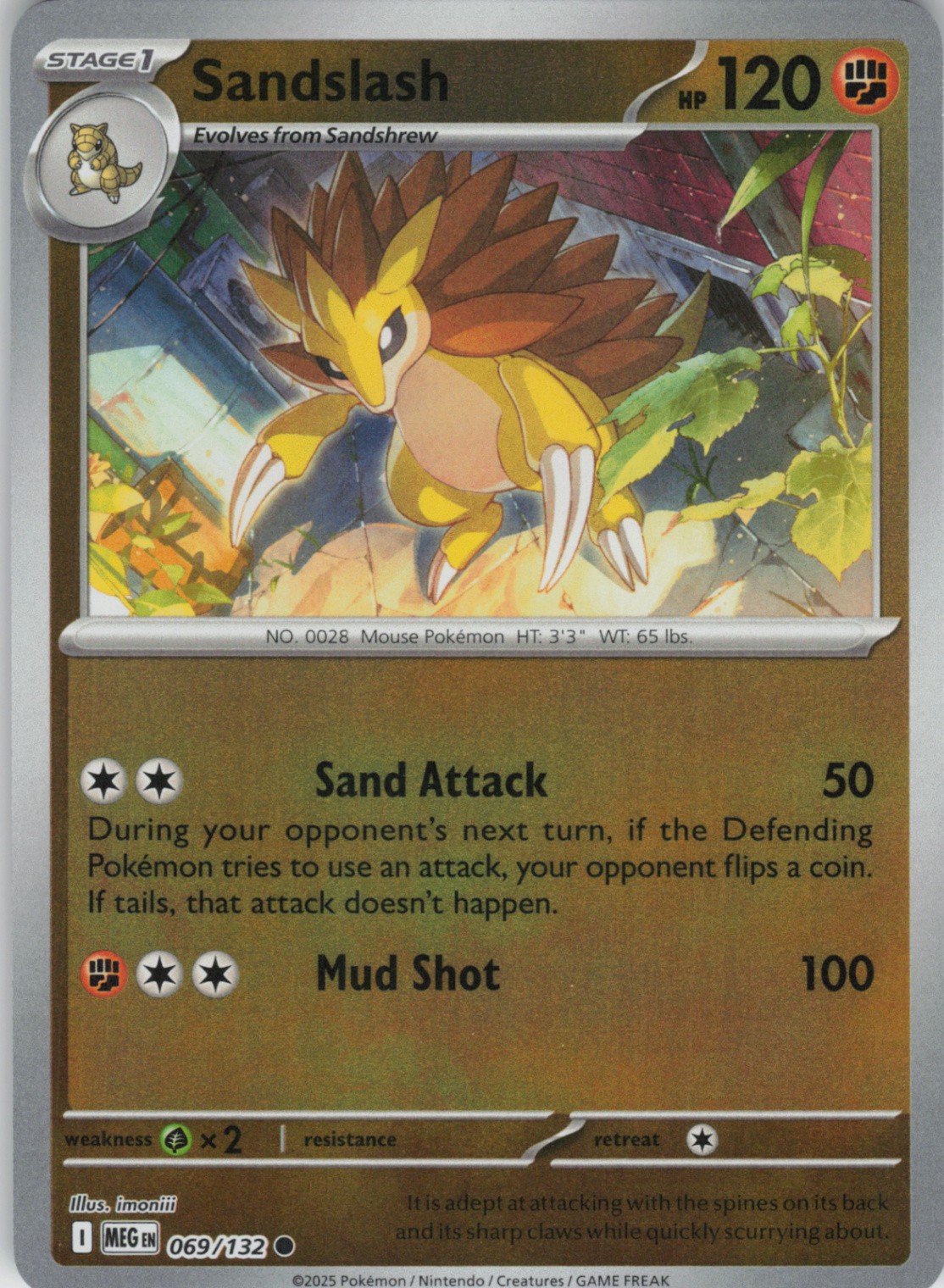 Sandslash Common ME01: Mega Evolution 069/132 NM Reverse Holo
