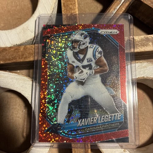 2025 Panini Prizm Xavier Legette #118 Red Sparkle Pack Prizm SSP - Panthers