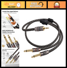3.5mm TRS to Dual 6.35mm TS Y Splitter Cable, 1/8 to 1/4 Stereo Audio Cord, 6.56