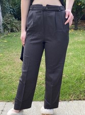 Vintage Escada S Fine Wool High Waisted Pants Slacks Brown