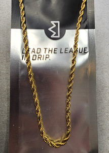 Authentic Triple Crown 18K Gold Plated Rope Chain 18"