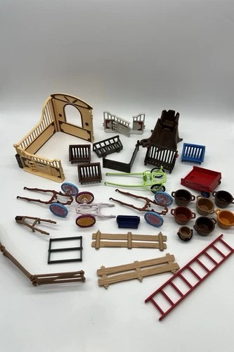 Vintage Geobra Playmobil Lot Of Western Stables Tack & Inside House Accessories