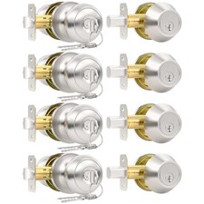 4 Pack Front Door Lock Set, Keyed Alike Exterior Door Lock Set with Deadbolt,...