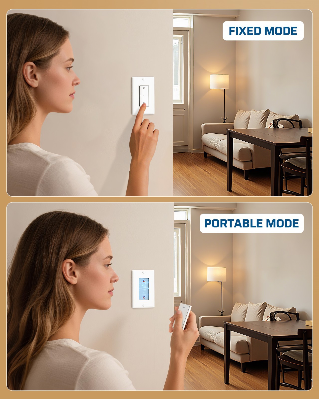 DEWENWILS Remote Control Outlet, Magnetic Wireless Light Switch, No Wiring