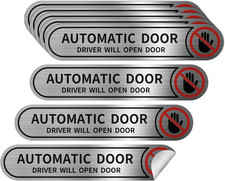 8 Pc Brushed Silver Automatic Door Driver Will Open Stickers 5x1 Inch for Cars