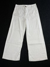 Maeve the Colette Pants Women's 30 White Comfort Flat Front High Rise Wide Leg