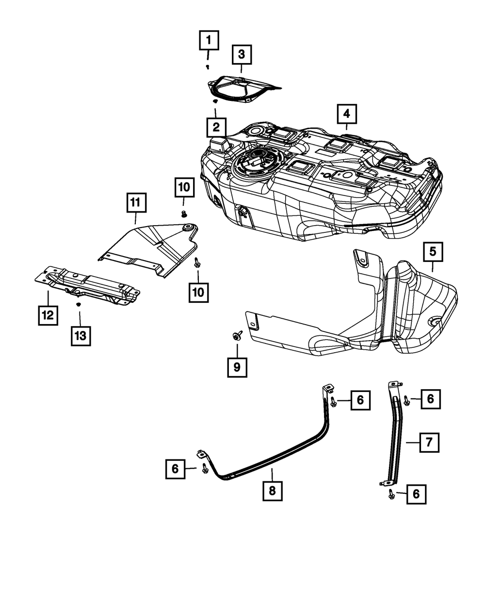 Genuine Mopar Fuel Tank Strap Left 68080857AE