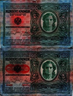 AUSTRIA 100 KRONEN 1912 BANKNOTE OVERPRINT DEUTSCHÖSTERREICH VF/XF A26/82