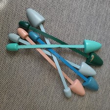 Vintage Wood Metal Pastel Pink Blue Green Shoe Stretcher Vase Filler LOT 6 Pc